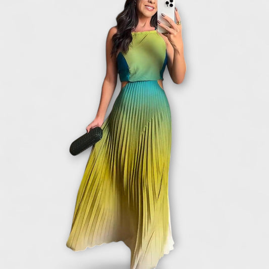 Elara | Halter Neck Sleeveless Loose Fit Prom Maxi Dress