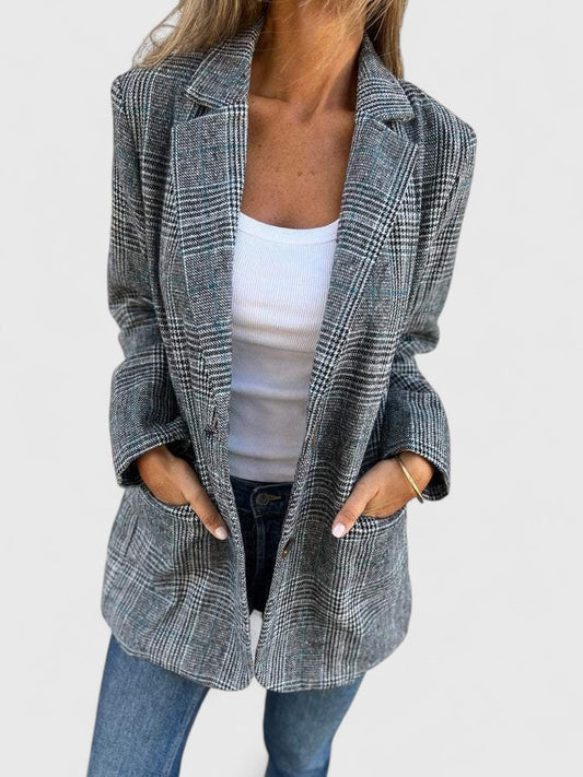 Reeve | Checked Single-Button Blazer