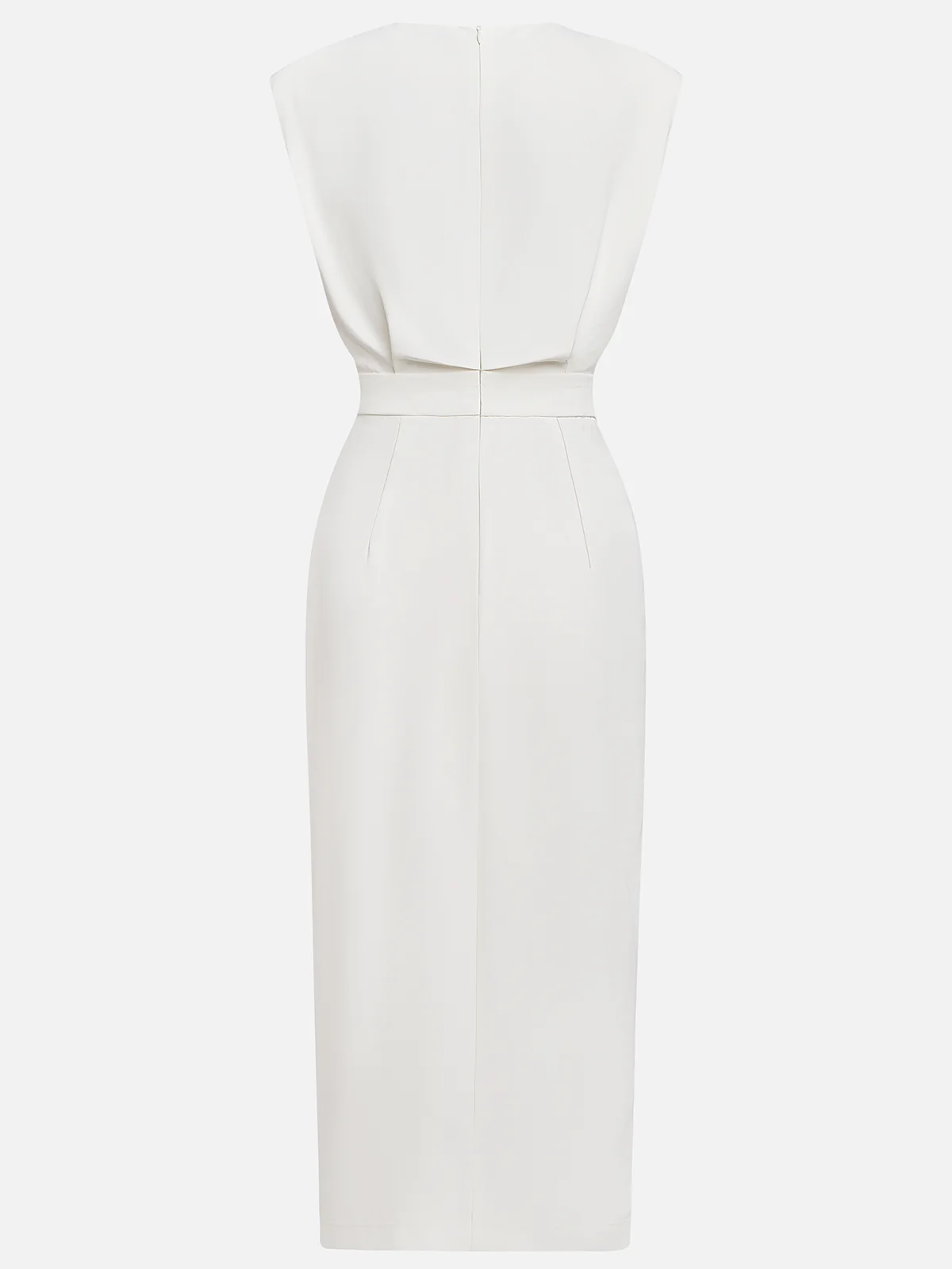 Noor | Round Neck Button-Slit Midi Dress