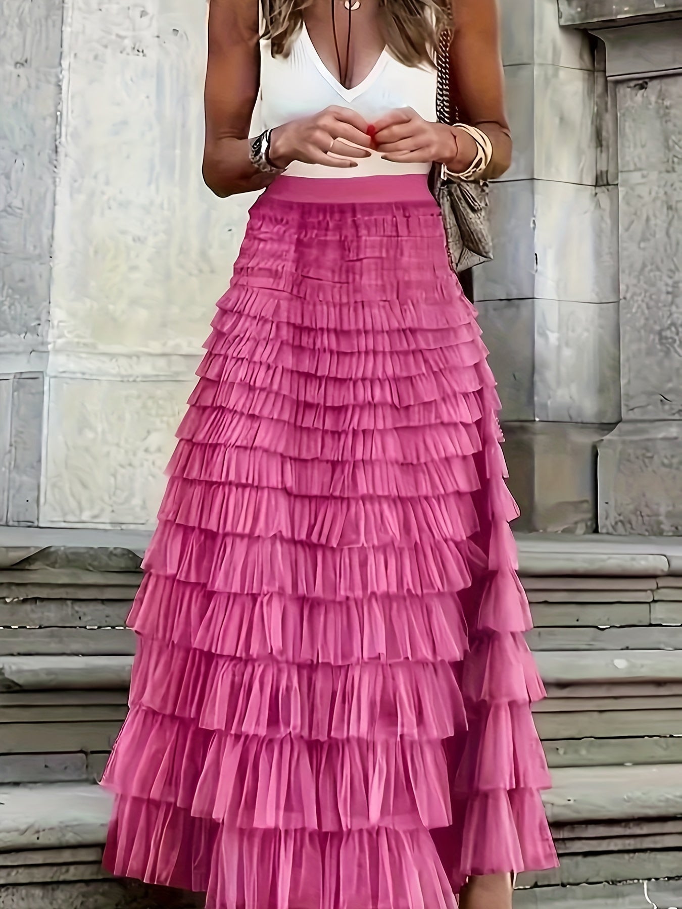Amalia | Layered Tulle Maxi Skirt