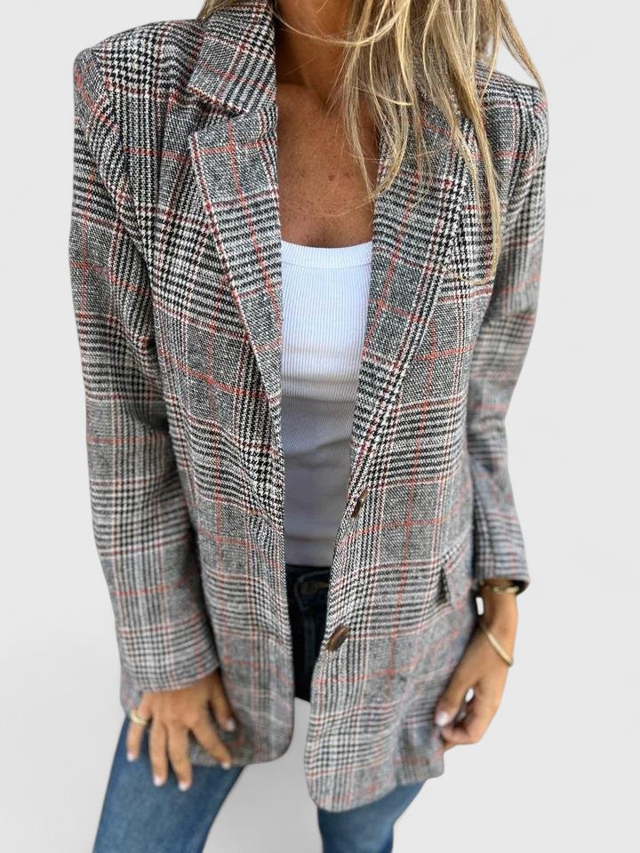 Reeve | Checked Single-Button Blazer