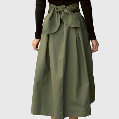 Elina | Belted A-Line Midi Skirt