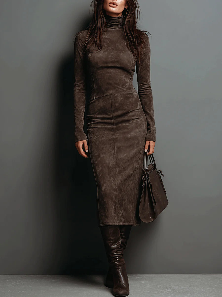 Ember | High-Neck Long Sleeve Midi Dress