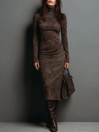 Ember | High-Neck Long Sleeve Midi Dress