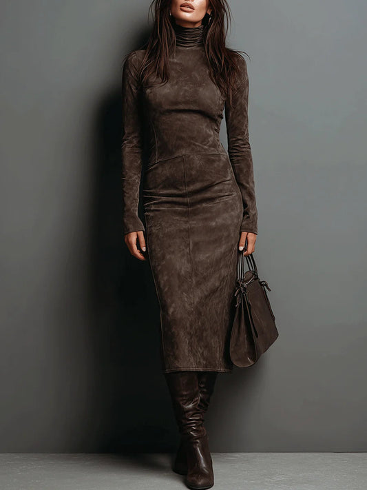 Ember | High-Neck Long Sleeve Midi Dress