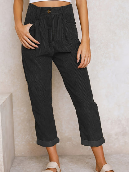 Cordelia | Relaxed Corduroy Tapered Pants