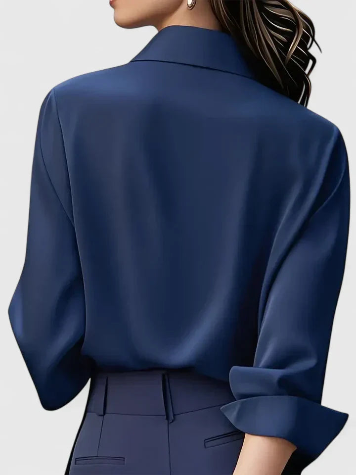 Annalise | Button Down Blouse With Curved Hem