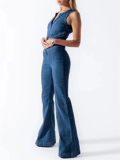 Devon | Retro Denim Jumpsuit
