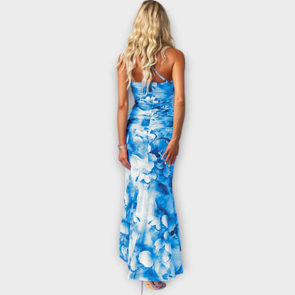 Cassia | Asymmetric Mesh Prom Maxi Dress