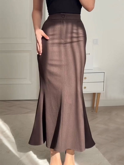 Ysaline | High-Waist Flared Maxi Skirt