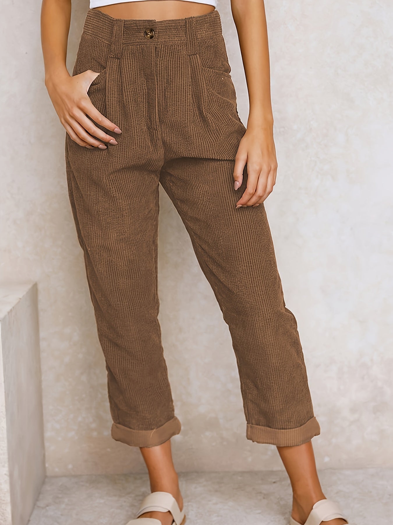 Cordelia | Relaxed Corduroy Tapered Pants