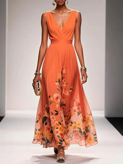 Florentina | Floral V-Neck Wedding Guest Dress