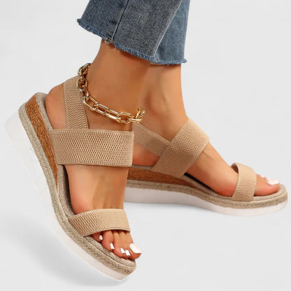 Merielle | Stretch Strap Wedge Sandals