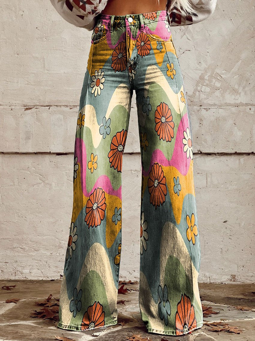 Fiorella | Boho Floral Wide-Leg Pants