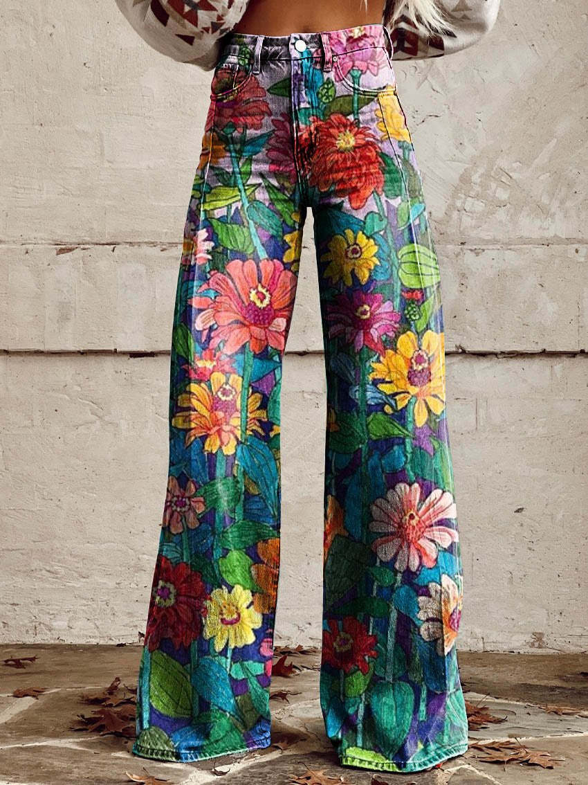 Fiorella | Boho Floral Wide-Leg Pants