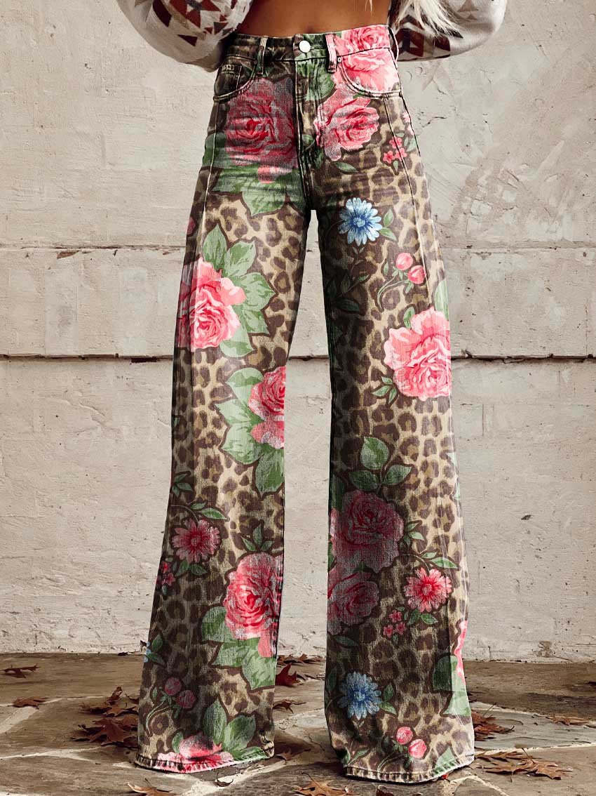 Fiorella | Boho Floral Wide-Leg Pants
