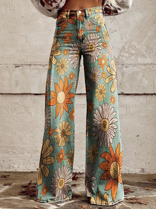 Fiorella | Boho Floral Wide-Leg Pants