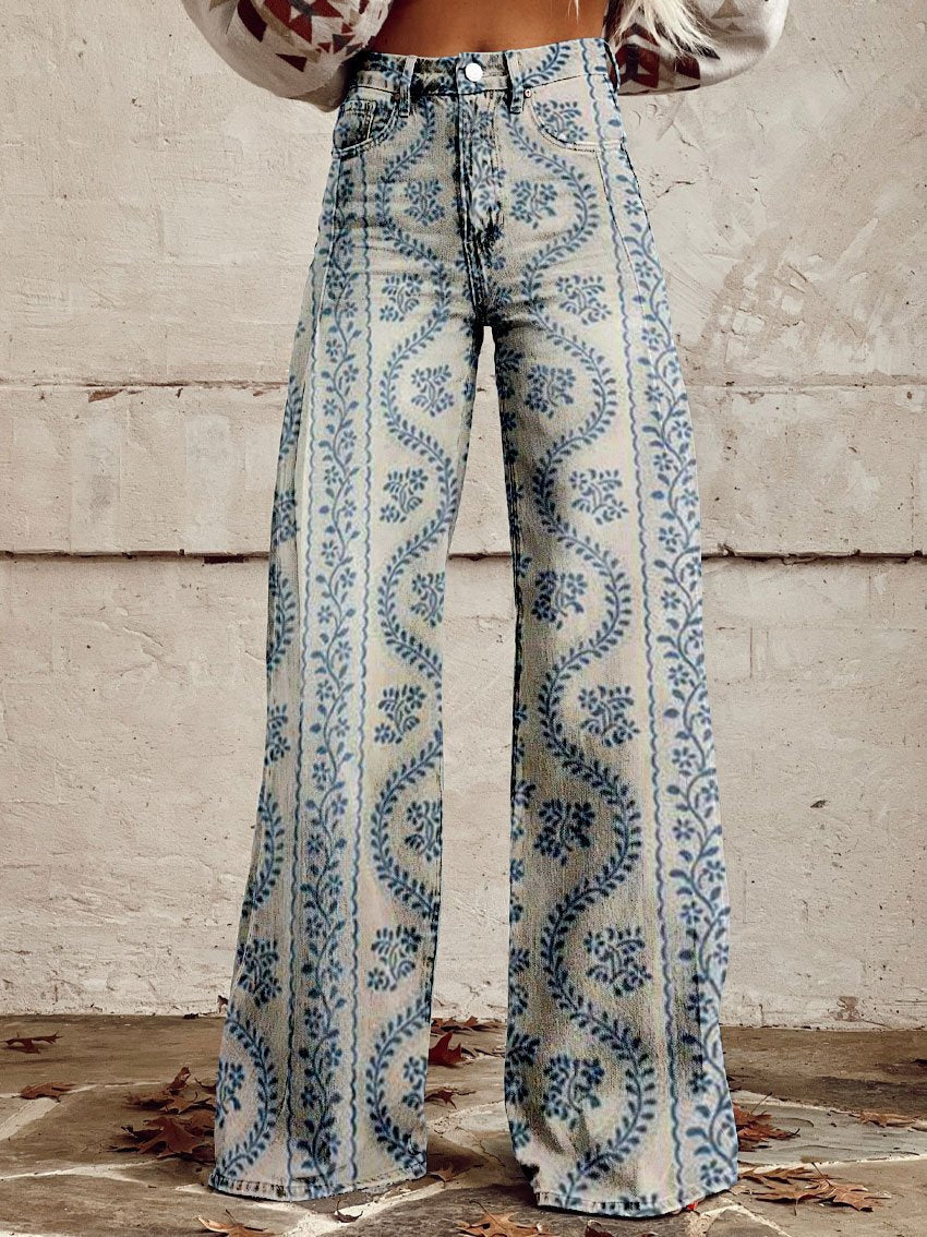 Fiorella | Boho Floral Wide-Leg Pants