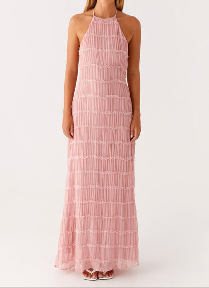 Édith | Halter-Neck Wedding Guest Maxi Dress