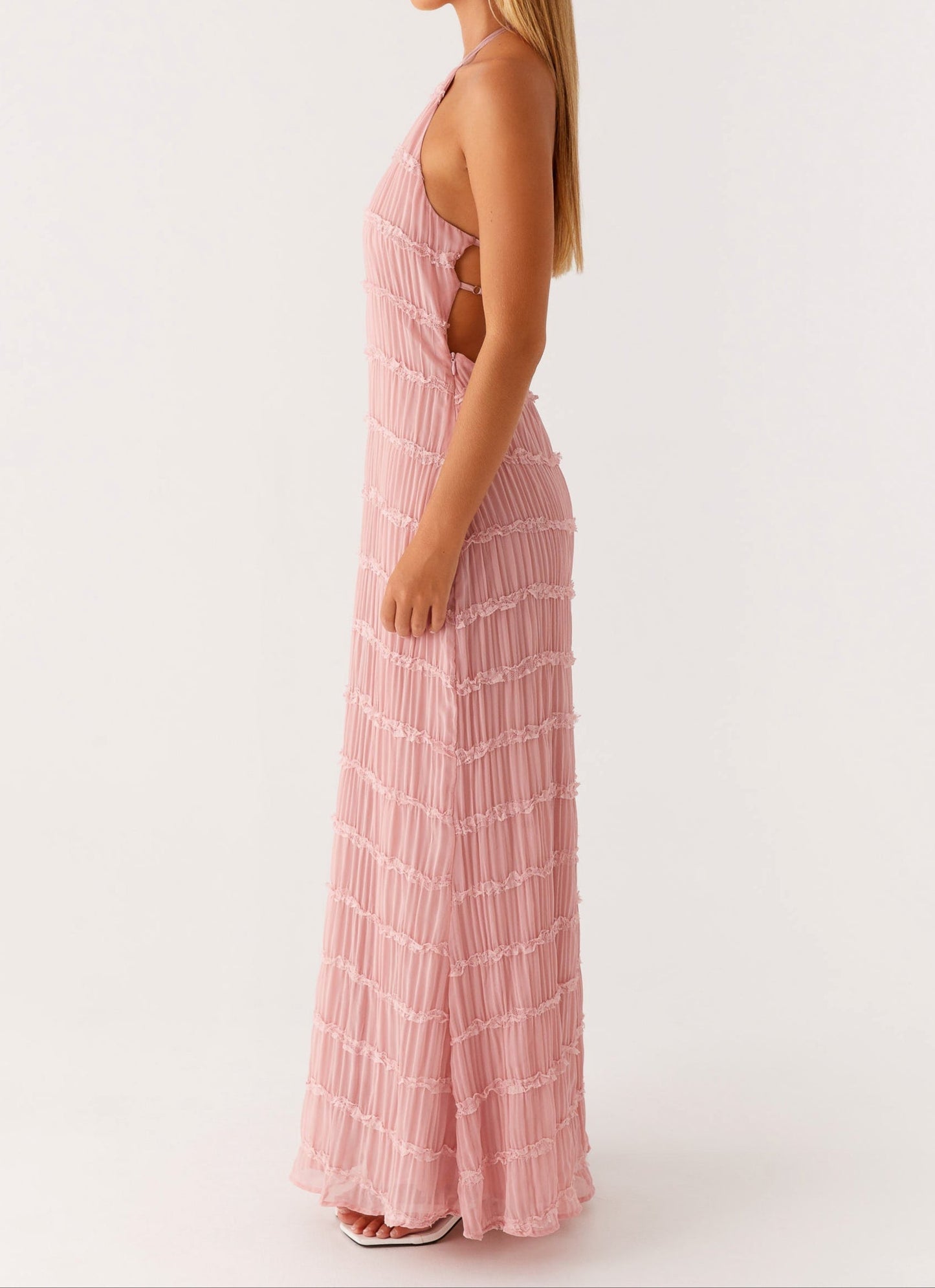 Édith | Halter-Neck Wedding Guest Maxi Dress