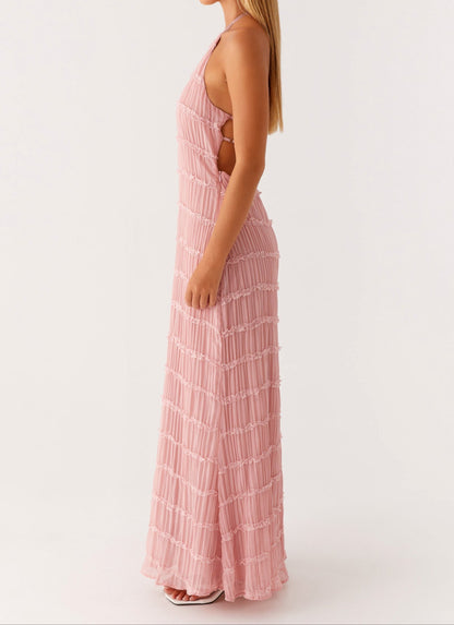 Édith | Halter-Neck Wedding Guest Maxi Dress