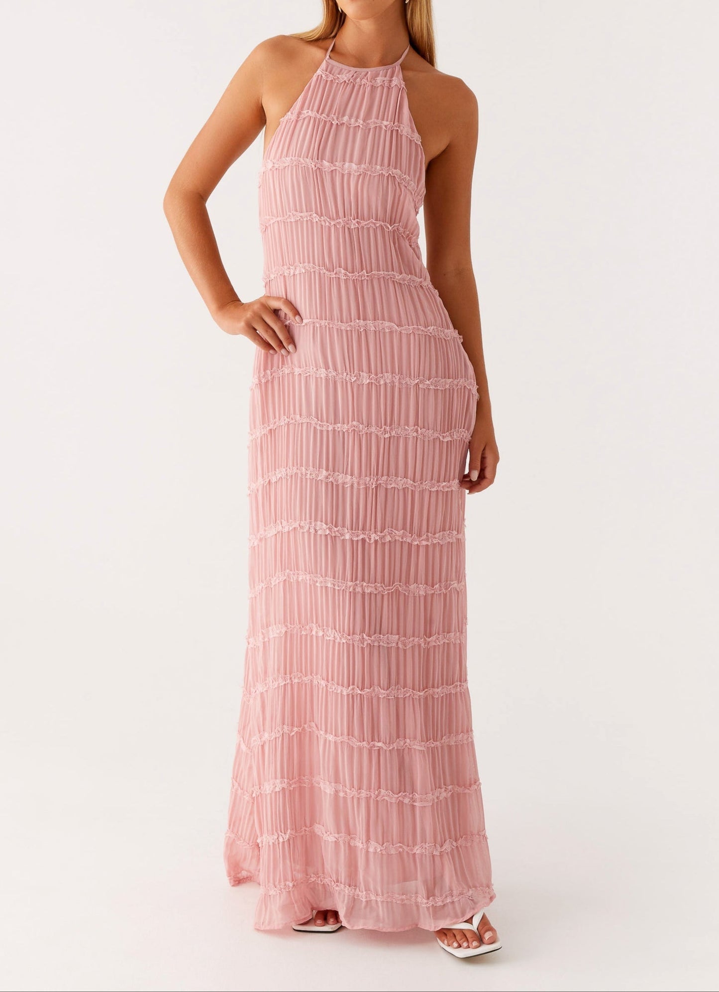 Édith | Halter-Neck Wedding Guest Maxi Dress