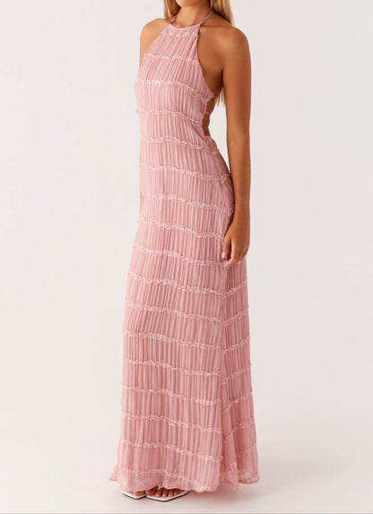 Édith | Halter-Neck Wedding Guest Maxi Dress