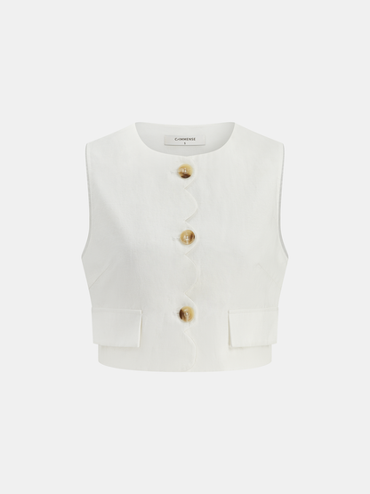 Cerisette | Scalloped Vest & Midi Skirt Set