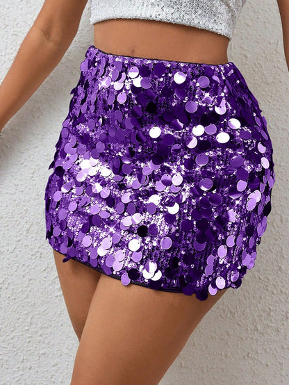 Seraphine | Black Sequin Bodycon Mini Skirt