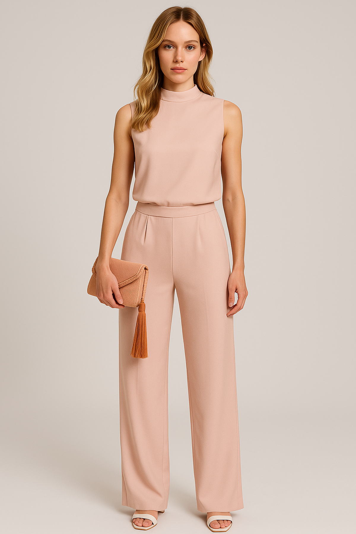 Maëlys | Round Neck Sleeveless Wide-Leg Jumpsuit