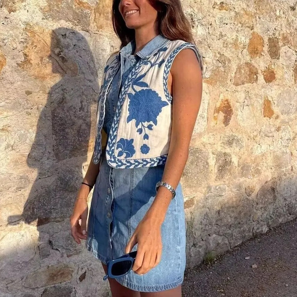 Vivienne | Vintage Embroidered Boho Vest