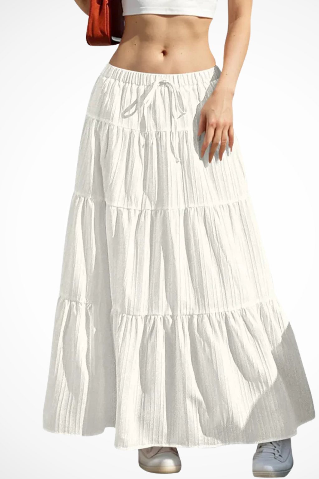 Bonelle | Drawstring Tiered Maxi Skirt