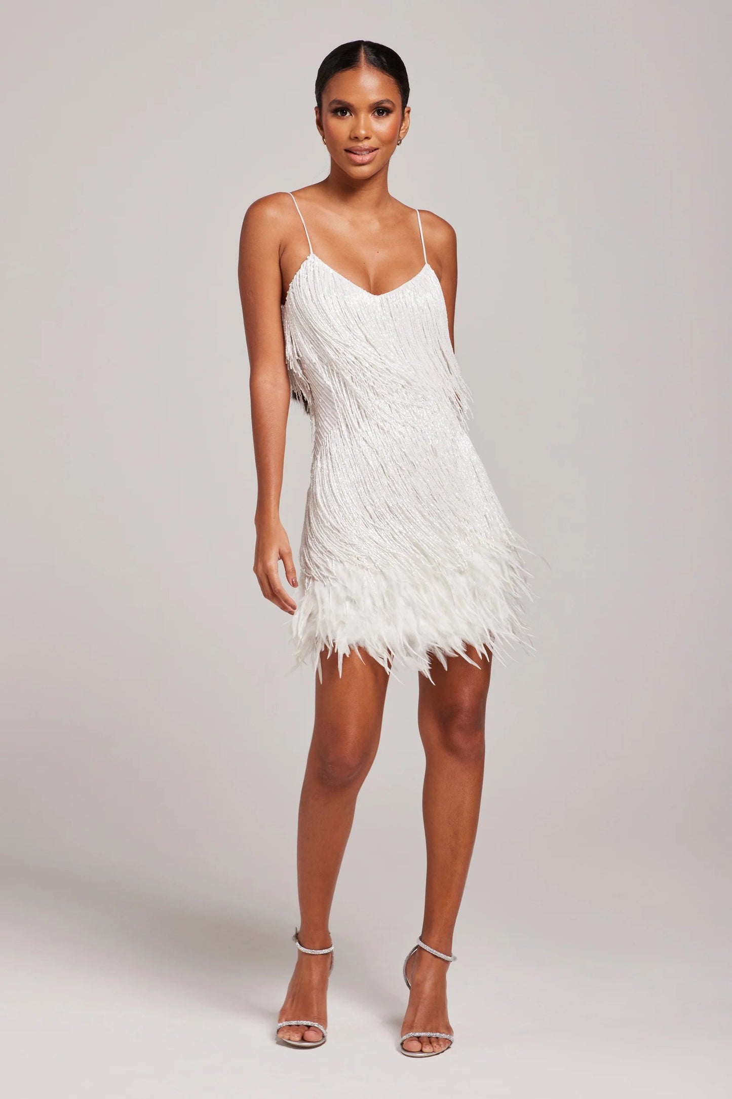 Brielle | Feather Trim Cocktail Mini Dress