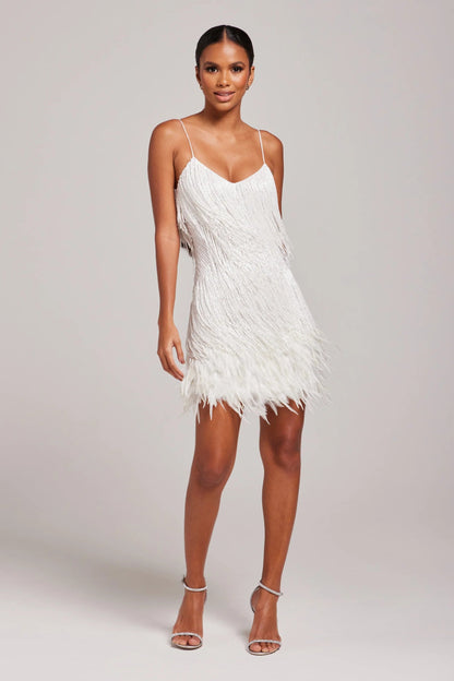 Brielle | Feather Trim Cocktail Mini Dress