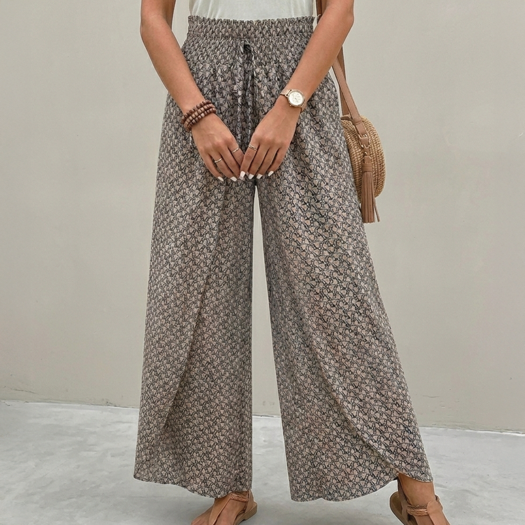Caroline | High-Waist Drawstring Wide-Leg Pants