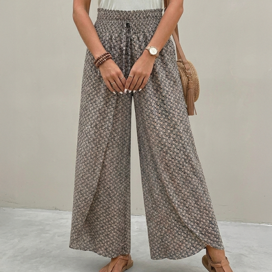 Caroline | High-Waist Drawstring Wide-Leg Pants