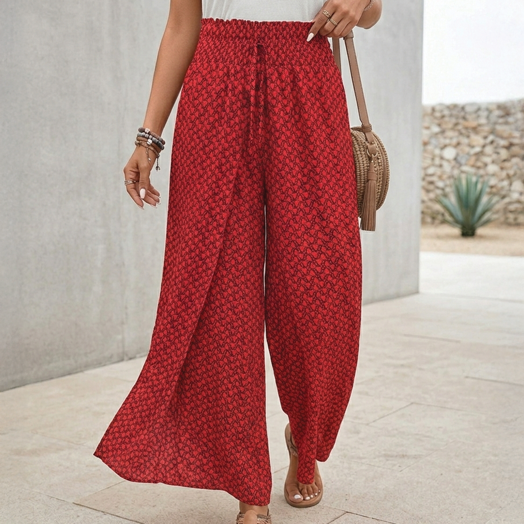 Caroline | High-Waist Drawstring Wide-Leg Pants