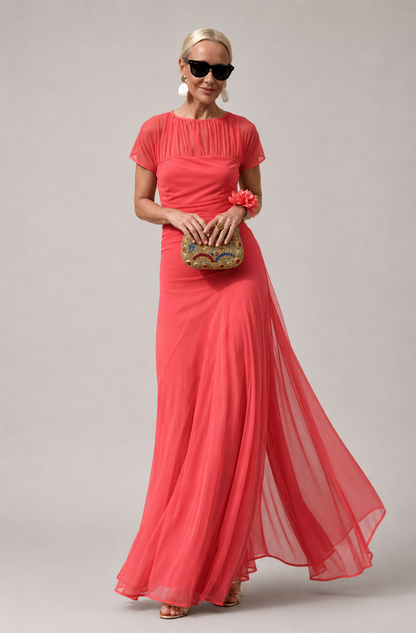 Zaira | Round Neck Chiffon Dress