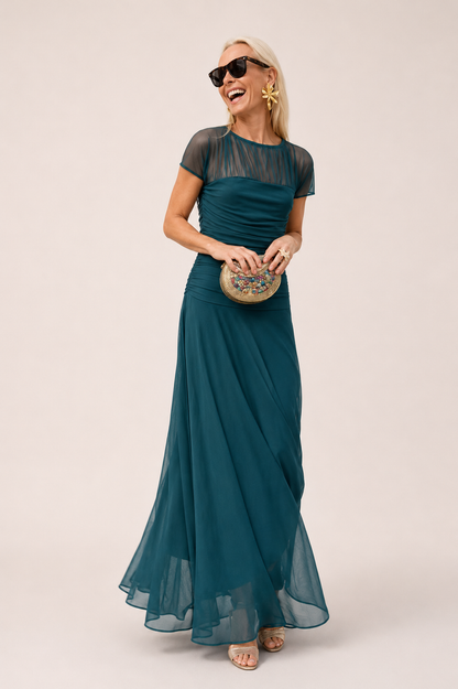 Zaira | Round Neck Chiffon Dress
