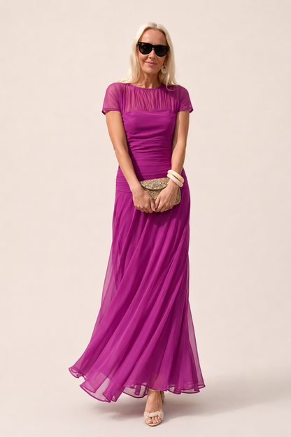 Zaira | Round Neck Chiffon Dress