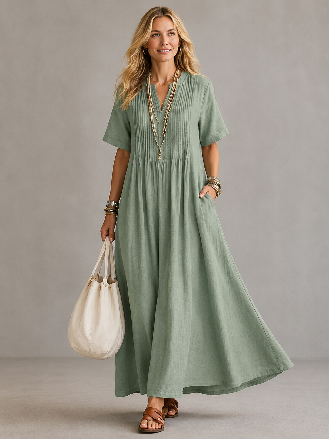Ottavie | Pleated Maxi Dress