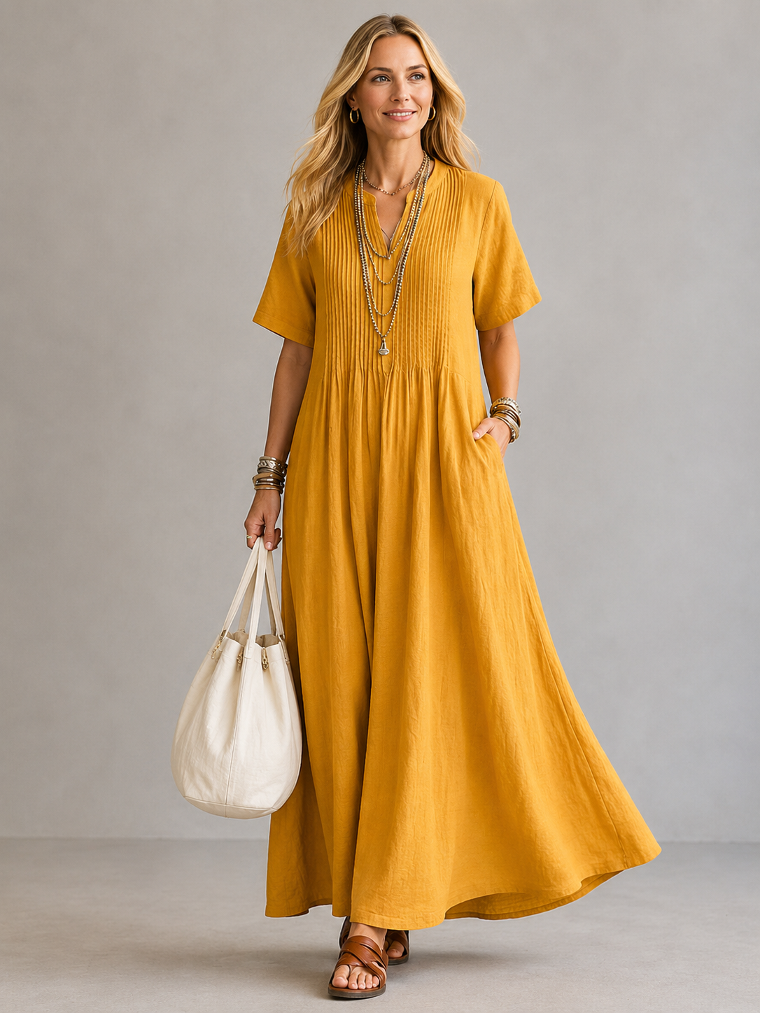 Ottavie | Pleated Maxi Dress