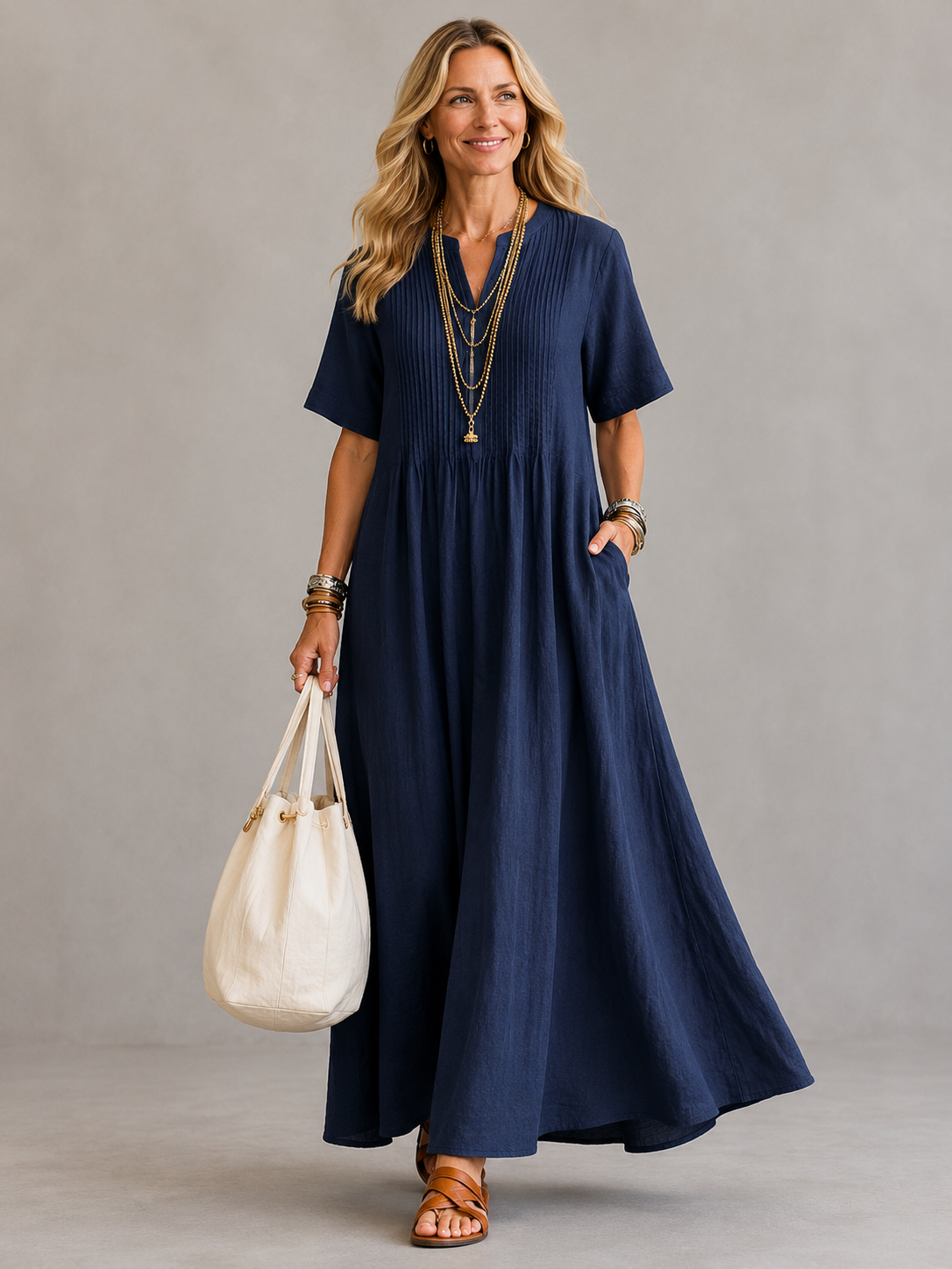 Ottavie | Pleated Maxi Dress