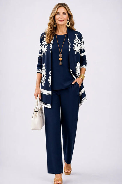 Margaret | Three-Piece Cardigan, Top & Trouser Set