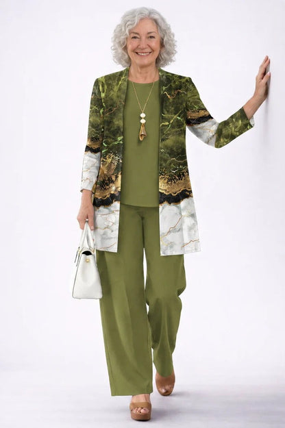 Margaret | Three-Piece Cardigan, Top & Trouser Set