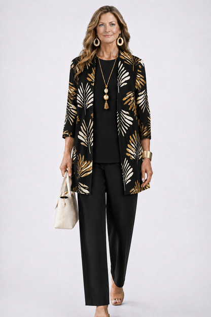 Margaret | Three-Piece Cardigan, Top & Trouser Set
