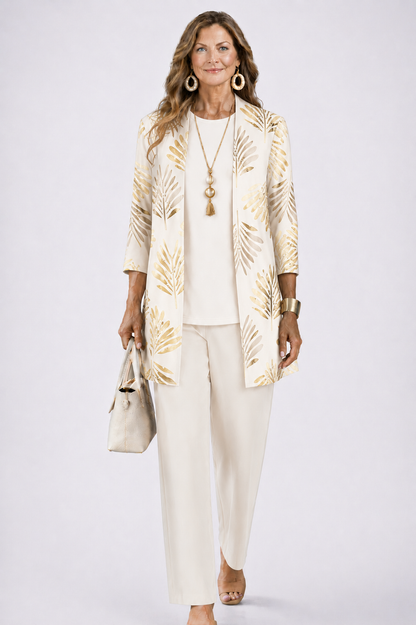 Margaret | Three-Piece Cardigan, Top & Trouser Set