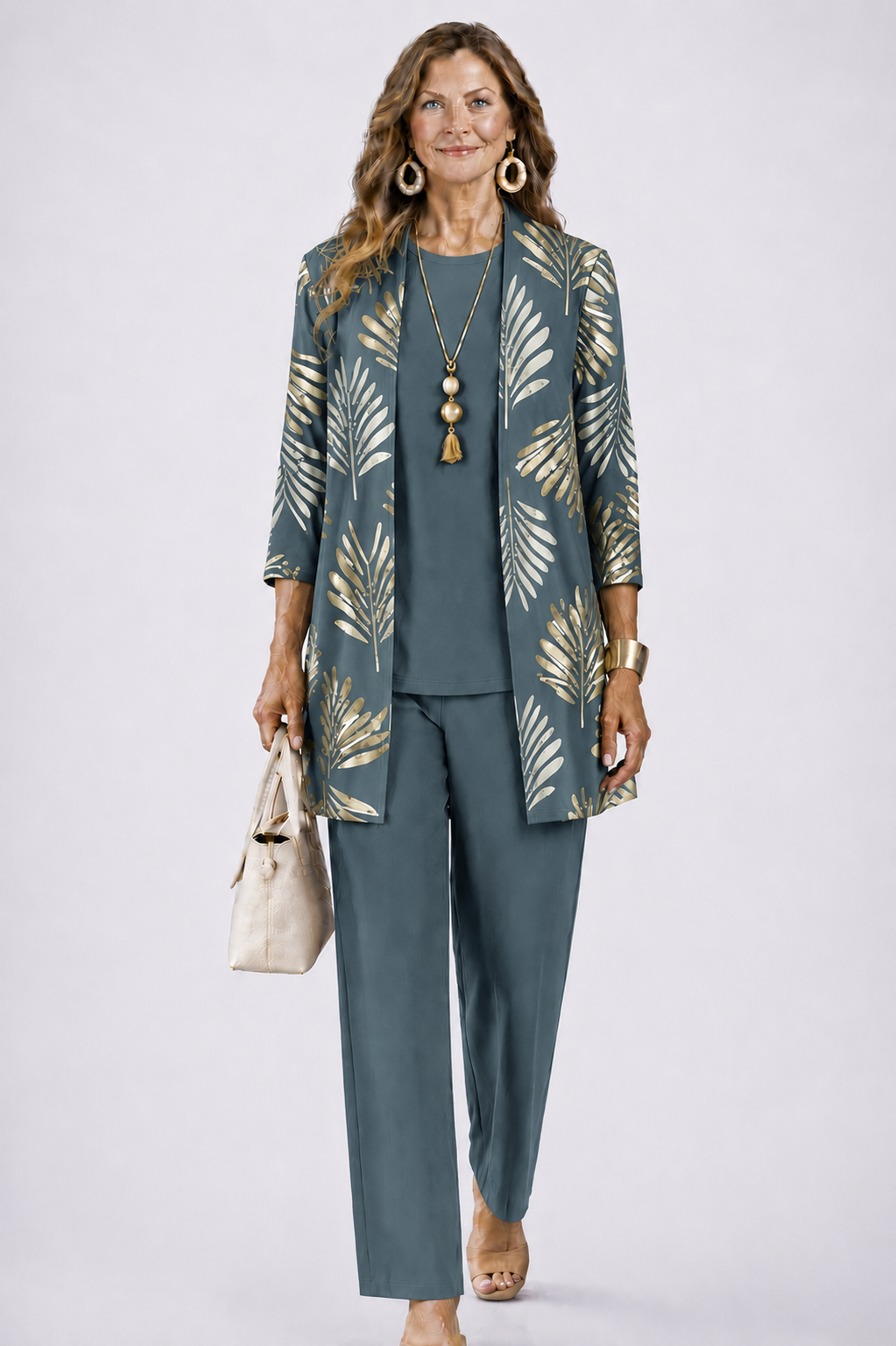 Margaret | Three-Piece Cardigan, Top & Trouser Set