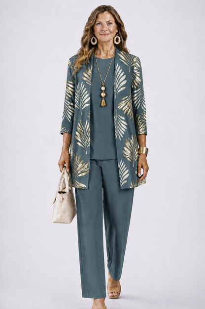 Margaret | Three-Piece Cardigan, Top & Trouser Set