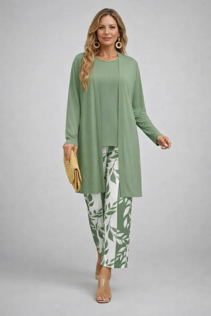 Margaret | Three-Piece Cardigan, Top & Trouser Set
